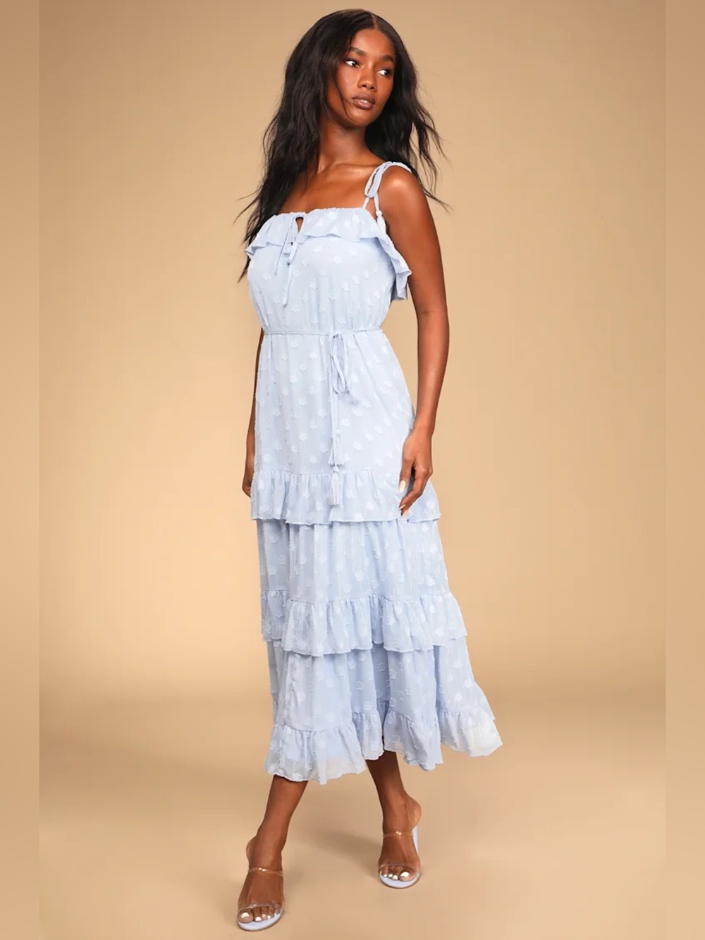 Lulus NWT‎ Easily Adored Floral Maci Dress Size XL Blue Wedding Sundress Party